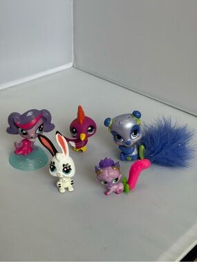 Littlest Pet Shop & Disney Palace Pets Lot LPS 5Pc Lot Kids Collectible Toys